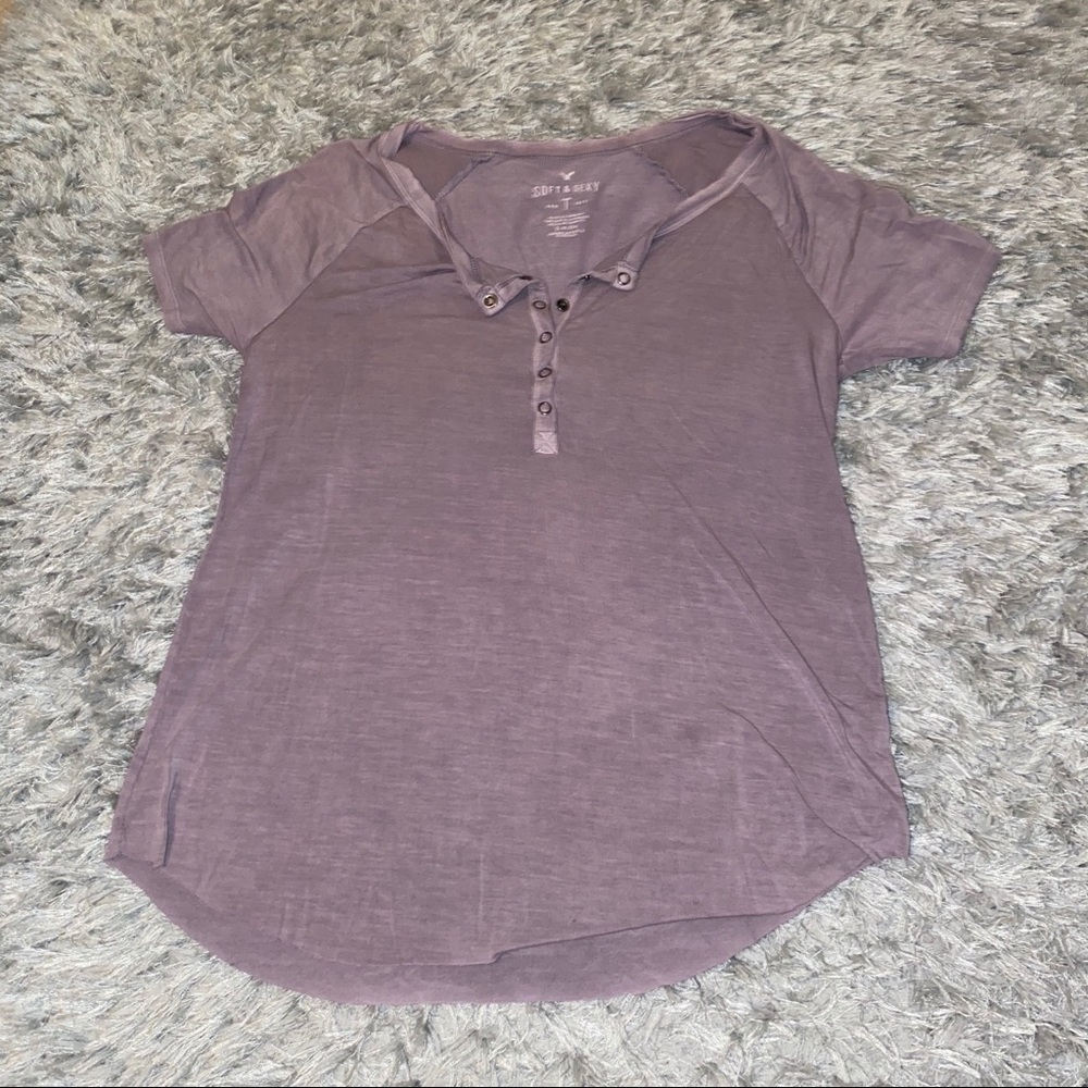 American Eagle soft and sexy button tee